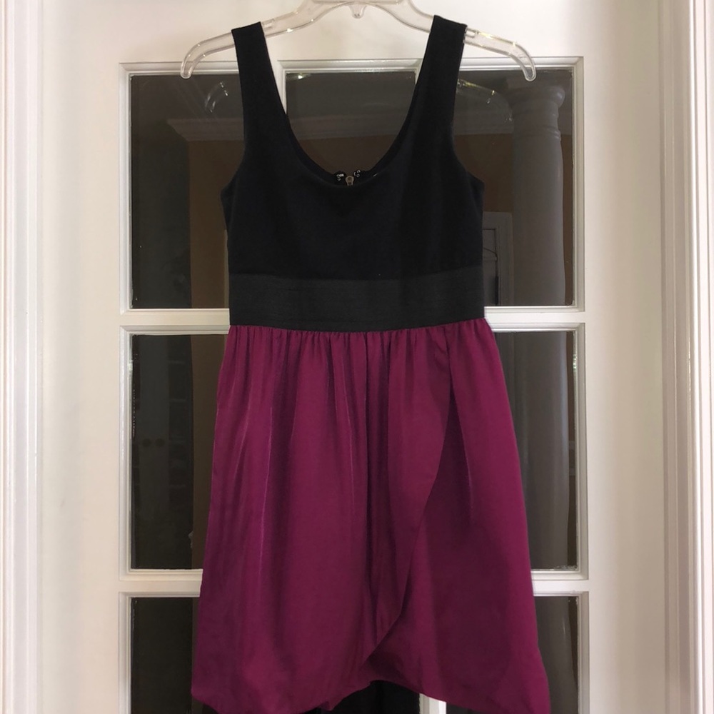 YA | Violet + Black Satin Dress - Size Small